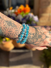 Load image into Gallery viewer, Light Blue Flower pattern MoonGlow Bracelet LARGER
